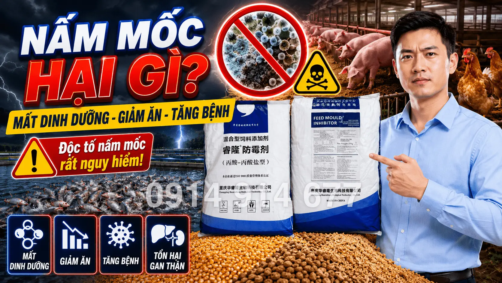 Nguyên nhân mốc thức ăn chăn nuôi là gì?