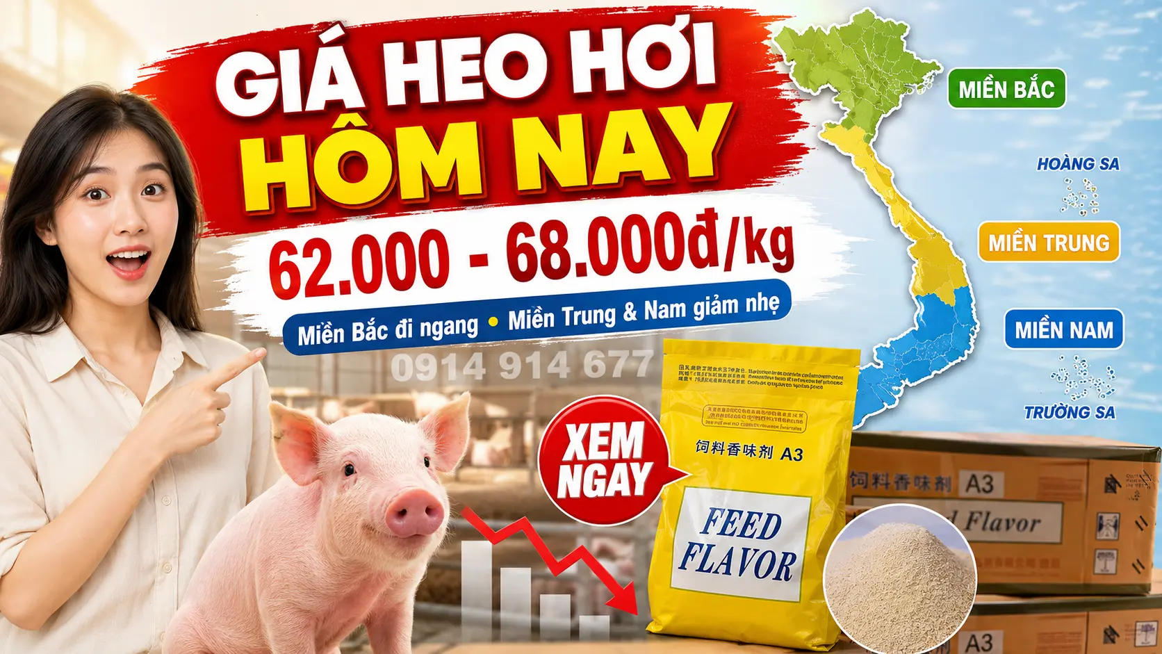 Bảng giá heo hơi tổng hợp toàn quốc hôm nay