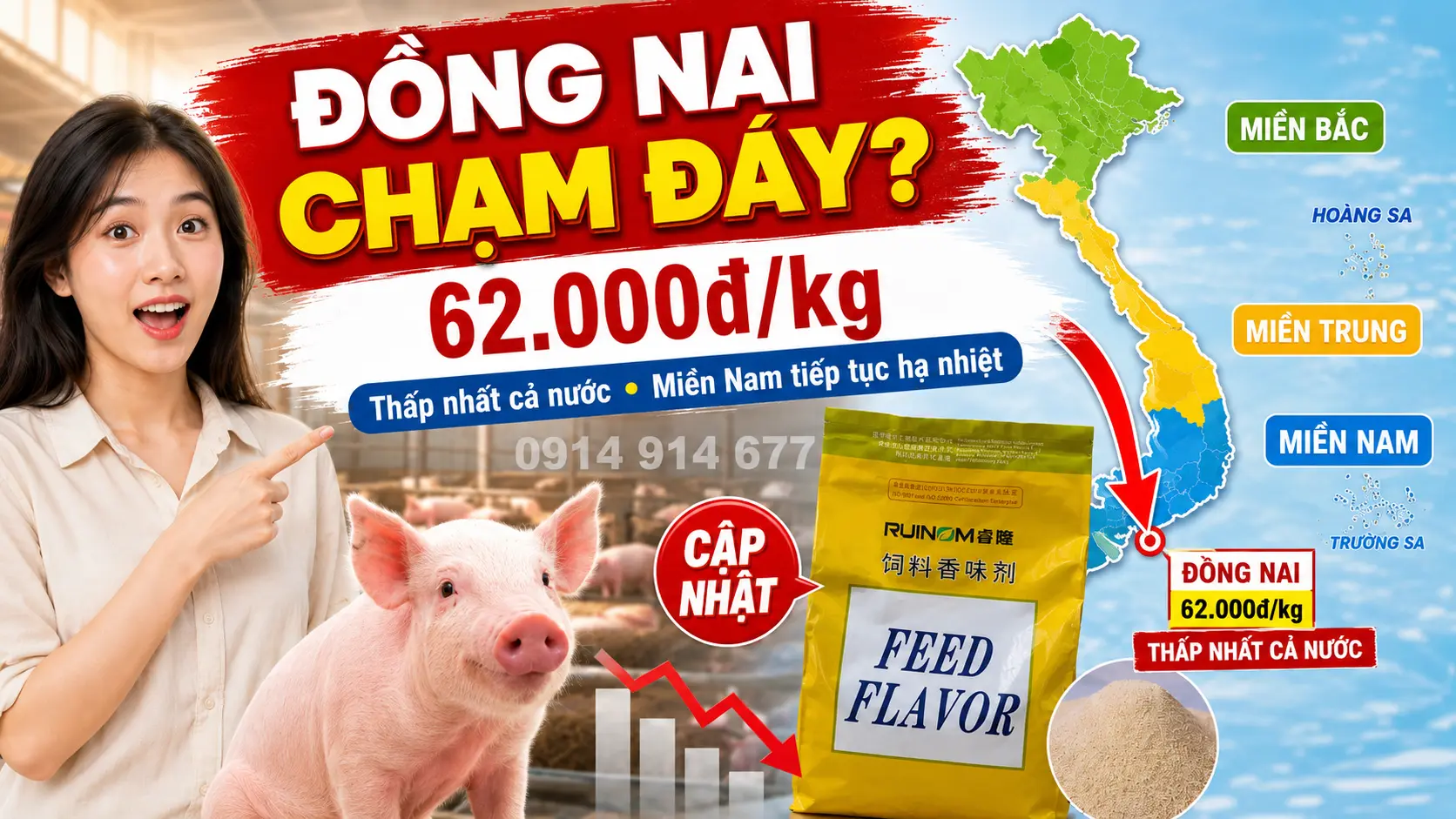 Giá heo hơi hôm nay tại miền Nam