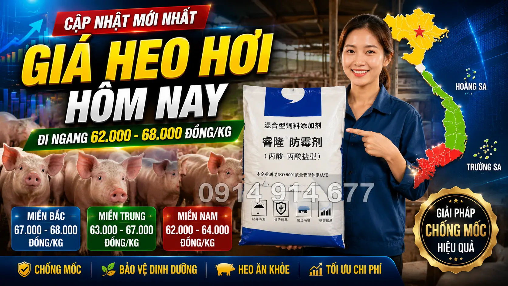 Bảng giá heo hơi tổng hợp Toàn Quốc hôm nay