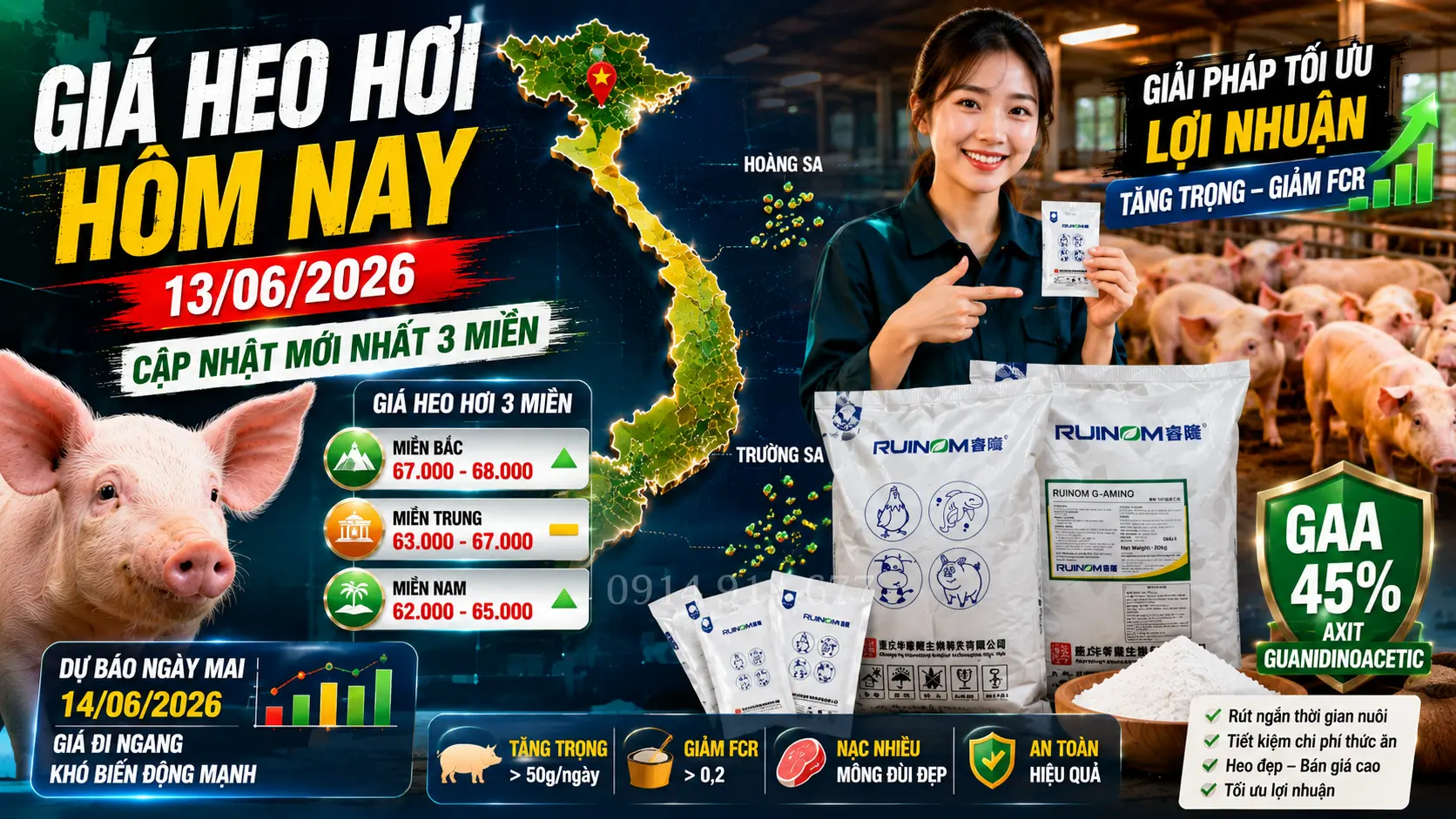Giá Heo Hơi Hôm Nay 13/6/2026: Toàn Quốc Đang Dao Động