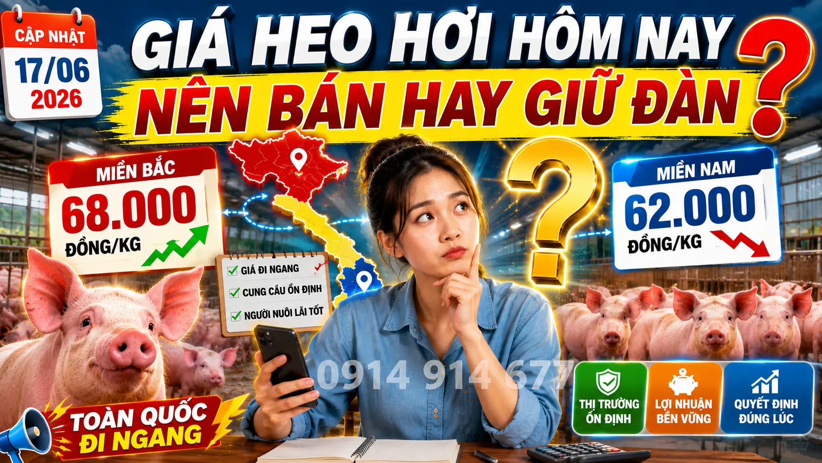 Giá Heo Hơi Hôm Nay 17/6/2026: Biến Động Bất Ngờ 3 Miền!