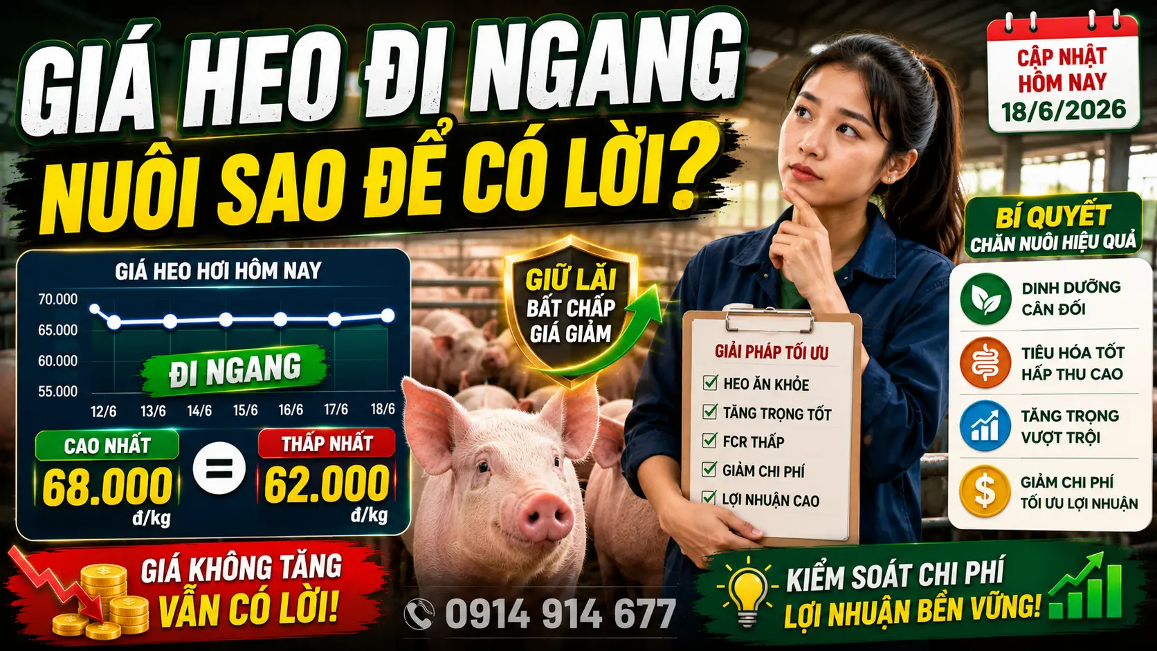 Chi Tiết Giá Heo Hơi Hôm Nay 18/6/2026 Tại 3 Miền