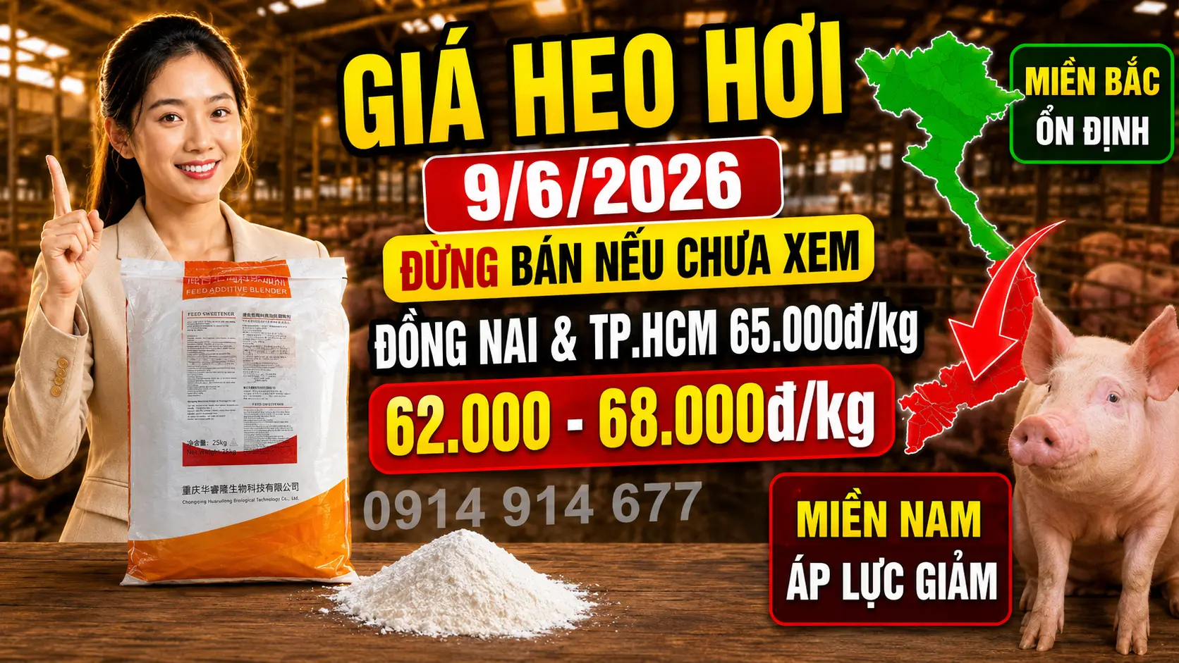 Giá heo hơi hôm nay tại miền Nam