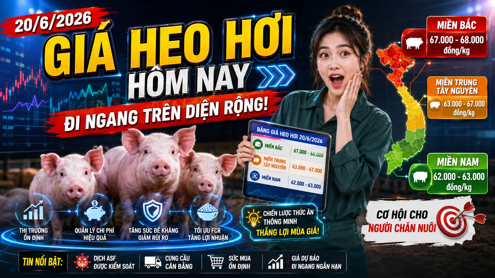 Giá Heo Hơi Hôm Nay 20/6/2026: MB Tiếp Đà Bỏ Xa MN?