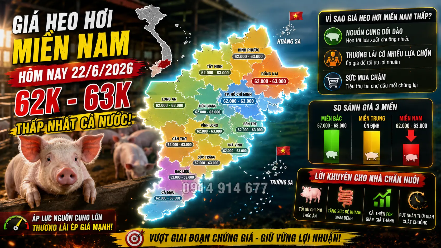 Giá Heo Hơi Hôm Nay 22/6/2026: Đáy Mới 62.000đ Xuất Hiện Ở Đâu?