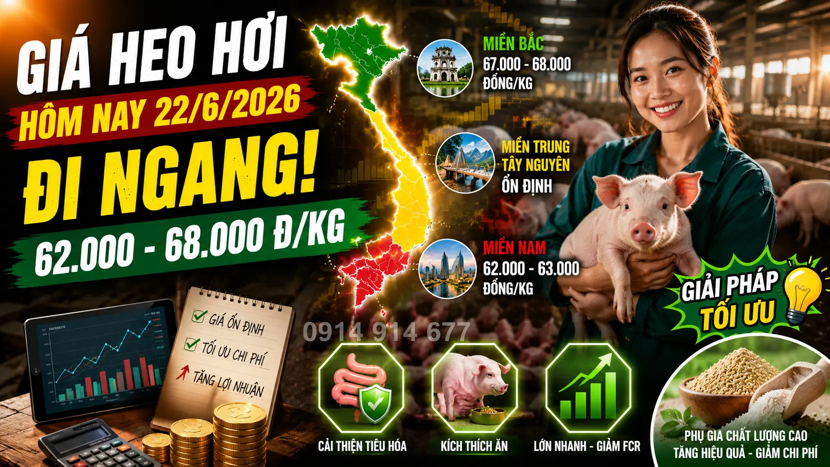 Giá heo hơi hôm nay 22/6/2026 tại miền Nam