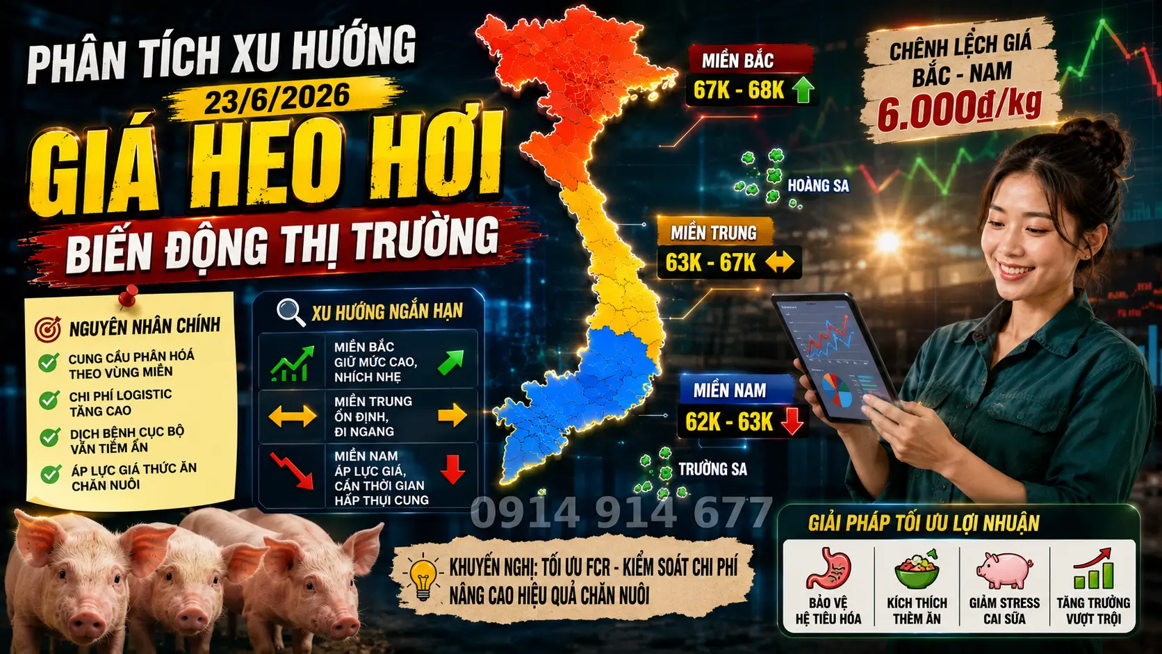 Phân tích xu hướng và nguyên nhân biến động thị trường Giá Heo Hơi Hôm Nay 23/6/2026