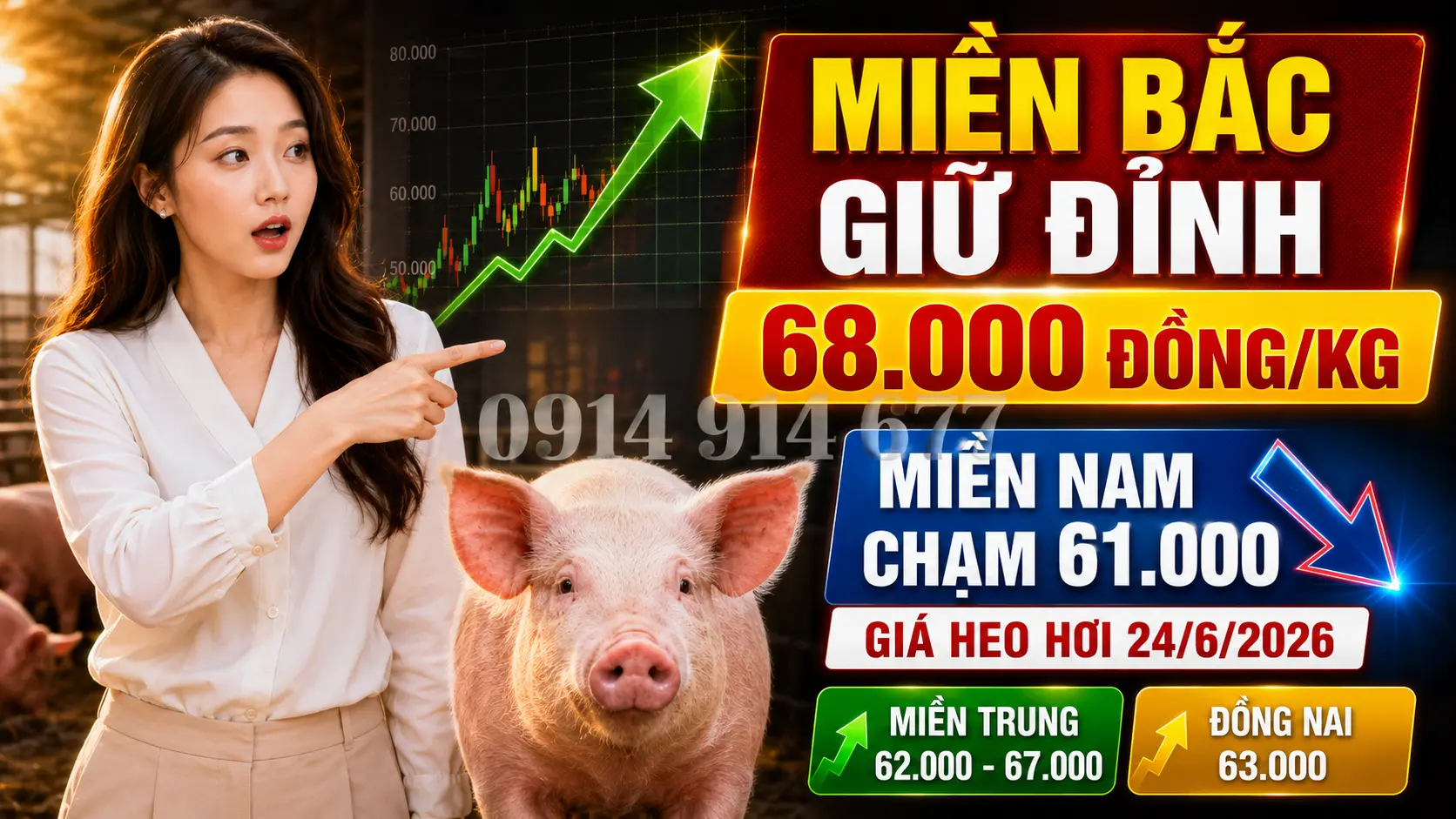 Chi tiết Giá Heo Hơi Hôm Nay 24/6/2026 tại 3 Miền