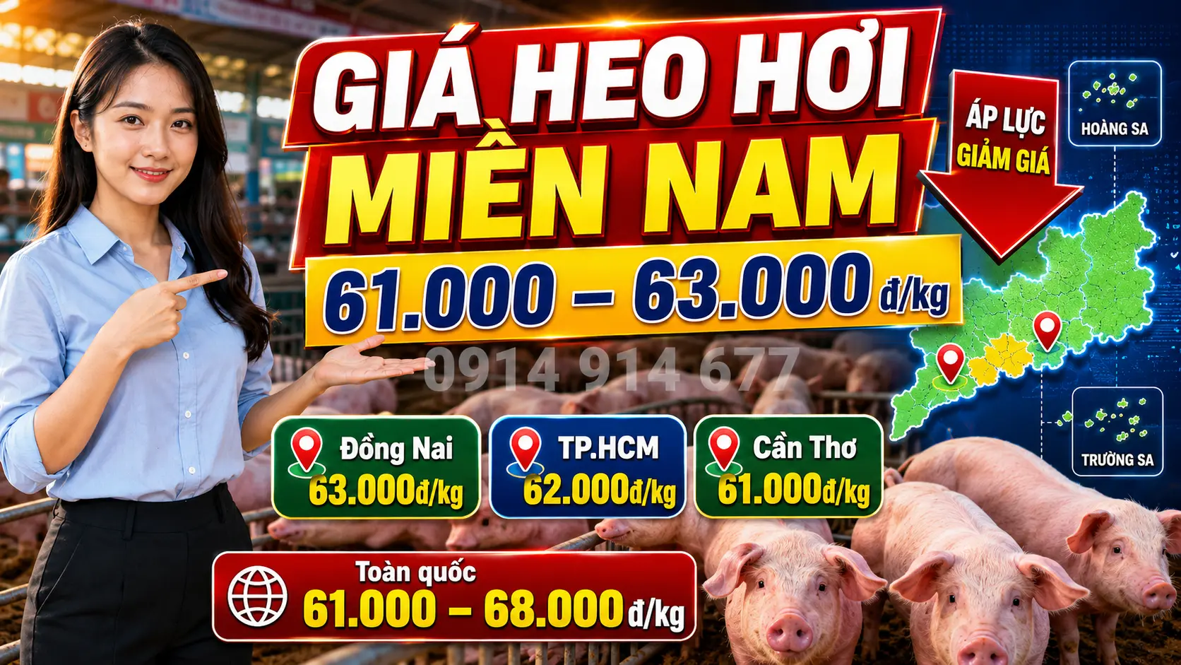 Giá heo hơi hôm nay 25/6/2026 tại Miền Nam