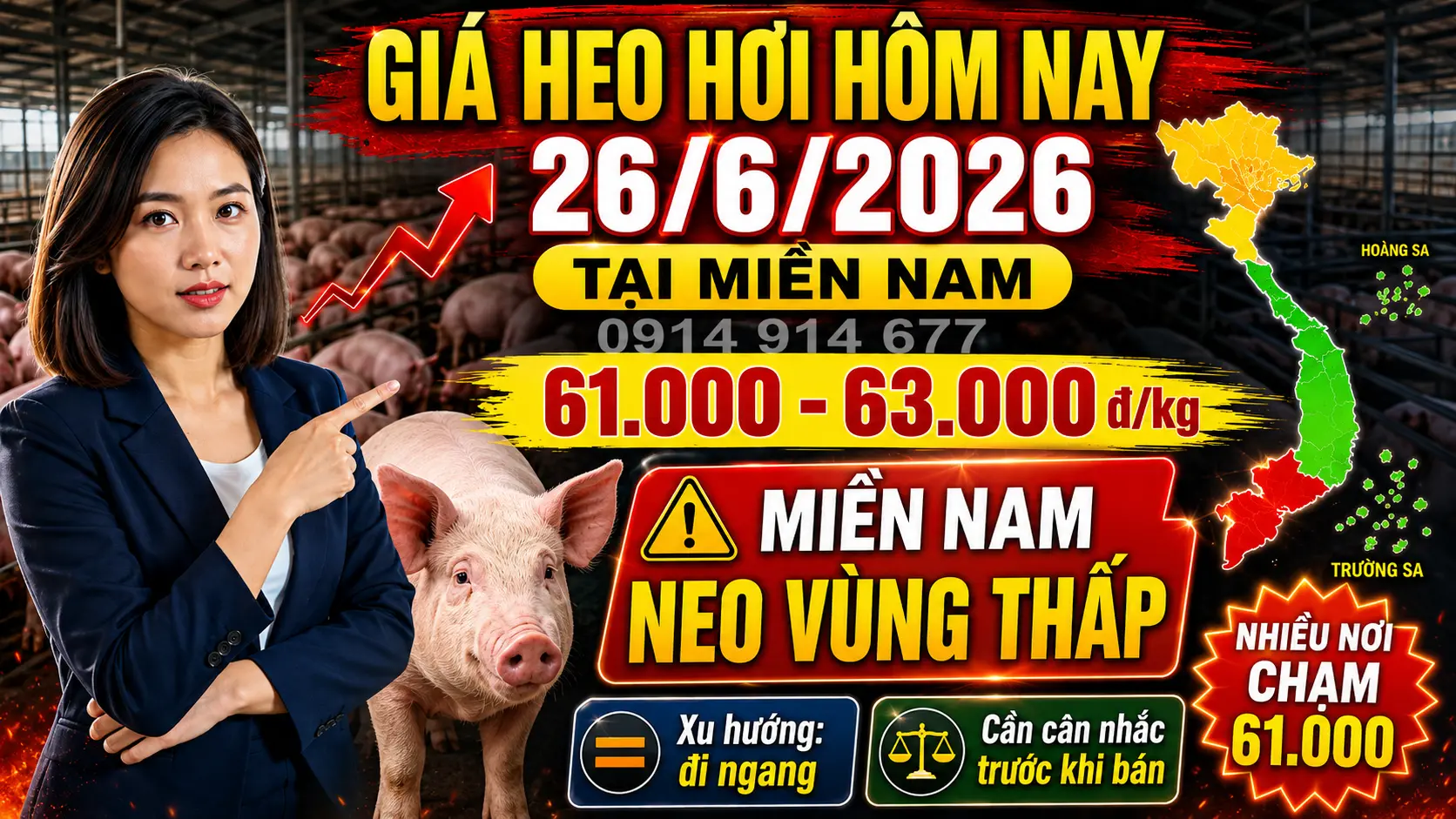 Giá Heo Hơi Hôm Nay 26/6/2026 tại miền Nam